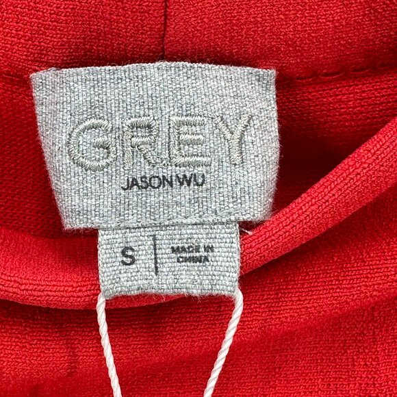 Grey Jason Wu Mini Skirt Womens Small Orangish Red Pull On A-Line NWT - Picture 7 of 10